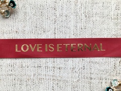 Лента репсовая "Любовь вечна", ш. 2,5 см, бордовый