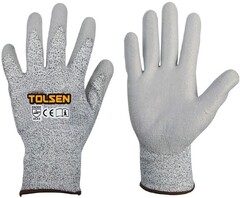 Перчатки рабочие-защитные, полиурет. покрытие, XL, Tolsen 45041
