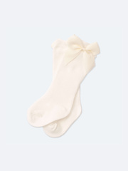 Гольфы с бантиком гладкие, Молоко