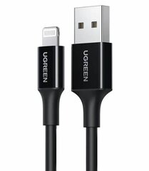 Кабель  UGREEN US155 (80822) USB-A Male to Lightning Male Cable Nickel Plating ABS Shell, 1 м, черный