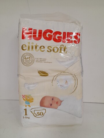 Подгузники для новорожденных  Huggies Elite Soft 1 NB размер, 3-5 кг, 50 шт