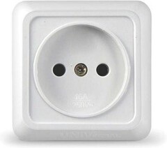 Розетка 1-м ОП 16А IP20 без заземл. бел.