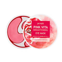 Осветляющие тканевые патчи для глаз с витаминным комплексом Petitfee Pink Vita Brightening Eye Mask 60 штук (30 пар)