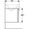 Шкафчик для раковины Geberit Renova Plan, с одной дверью: B=48.5см, H=46.3см, T=44см, матовый белый / меламиновое покрытие, ультраглянцевые белые / пленочное покрытие