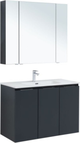 Aquanet 273986 Набор мебели Алвита new 100 подвесной 3 дв.цв.антрацит (273986)