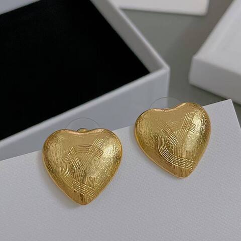 Серьги YSL сердца золотые