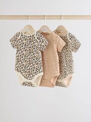 Боди с коротким рукавом для малышей Next E19-748, 3 шт., Бежевый, Светло-коричневый