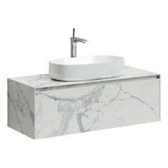 Тумба с раковиной Sancos Stone, 120 см., керамогранит белый, ST120SV