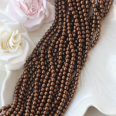 Майорка шоколадная 4 мм, 1 нить, МА086