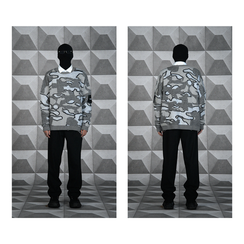 Свитер Heartz Optical серый камуфляж