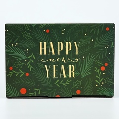 Коробка сборная одиночная Прямоугольник, «С Новым годом», 22*15*10 см