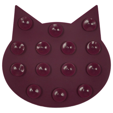 Лизательный коврик Mr.Kranch для медленного поедания силиконовый 12*12 см бордовый на присосках