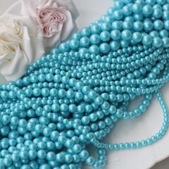 Майорка Голубая бирюза 4 мм, 1 нить, МА076