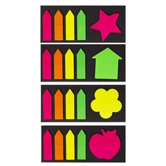 
          Флажки-закладки с клеевым краем, Alingar, "Стрелки и фигурка", неон, 5 цв по 20 л., 1 шт. - 45 * 45 мм, 4 шт. - 12 * 45 мм, европодвес