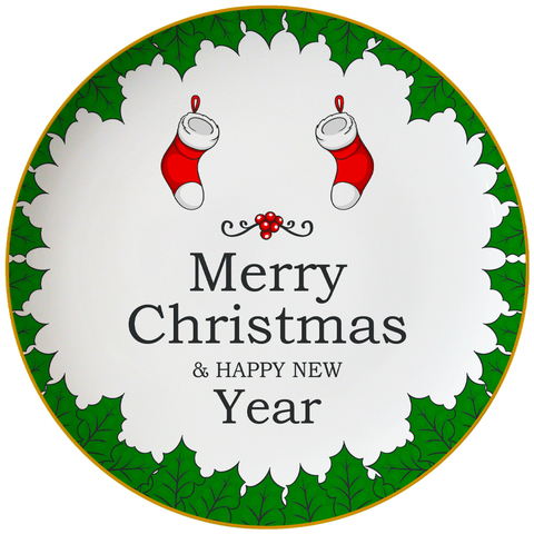 Десертная тарелка First Lady "Счастливый санта"