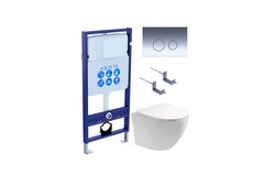 Aquatek SET Aquatek ЕВРОПА-018 4в1 SET Aquatek ЕВРОПА-018 4в1 (рама Aquatek Standard INS-0000012 с клавишей KDI-0000018 и крепежом KKI-0000002+унитаз AQ1901-00 с тонким сиденьем sc) фото
