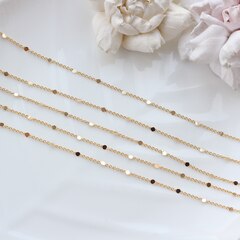 Цепочка с монетками, тонкая, 1,8*1,1 мм, позолота, 65см , А011-1 (65см)