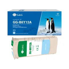 Картридж струйный G&G GG-B6Y12A 771C светло-голубой (775мл) для HP DesignJet Z6200