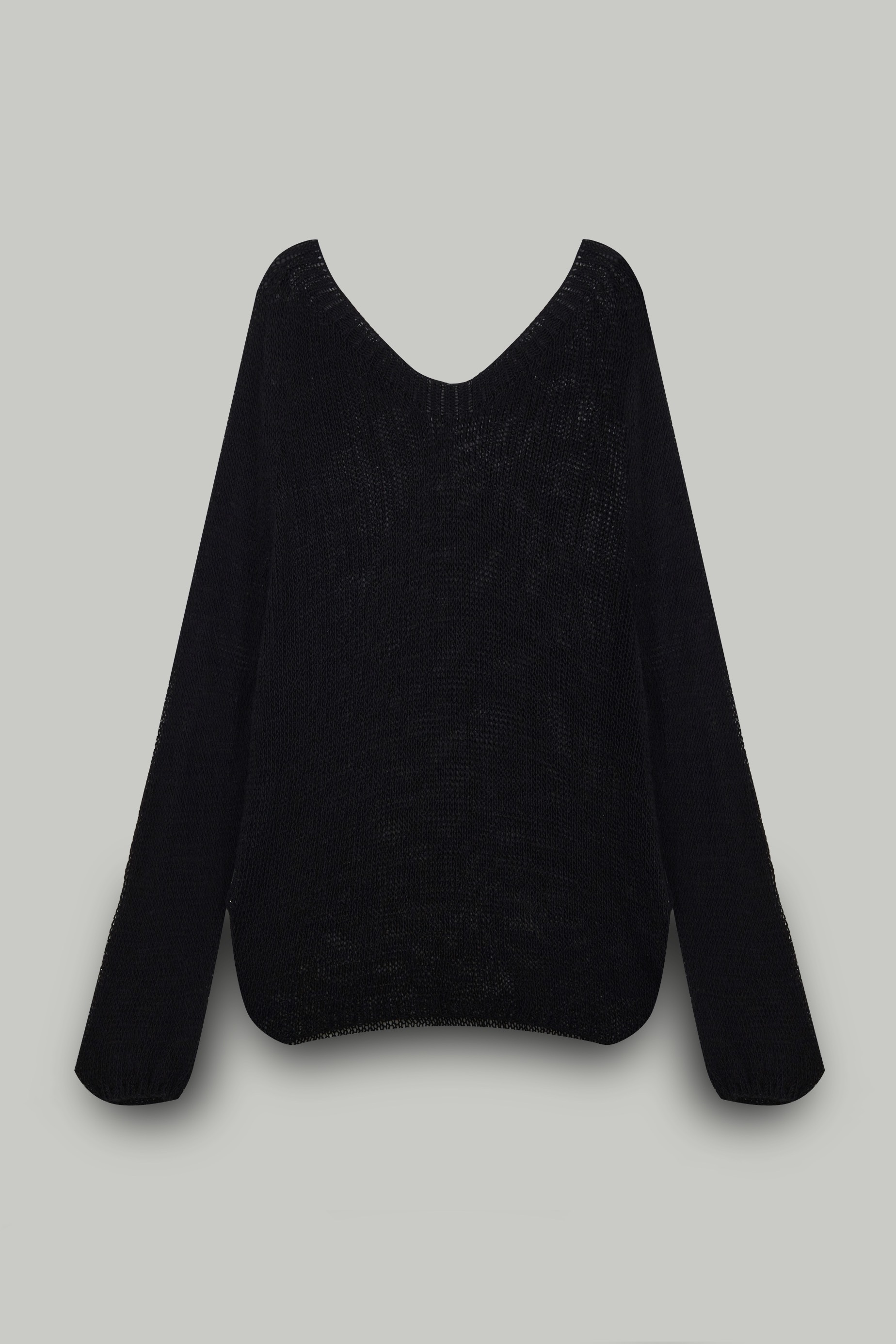 Джемпер вязаный "паутинка", черный