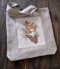 Шоппер "Лиса в лавандовом венке"
