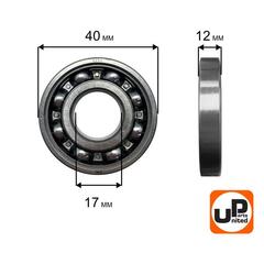 Подшипник шариковый UNITED PARTS 6203 (90-0454)