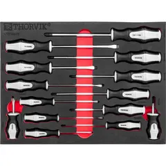 Thorvik UTS14STE Набор отверток стержневых в EVA ложементе 280х375 мм, 14 предметов 53661