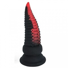 Анальная втулка на присоске Magic Hero чёрно-красная (L 125 мм, D 41 мм)