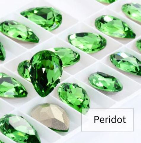 Кристалл премиум, цвет Peridot, размер 10х14 мм