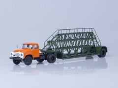 ZIL-130V1 orange and semitrailer for panels NAMI-790 green AutoHistory 1:43