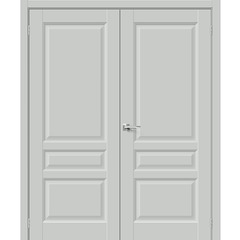Купить Двустворчатая дверь эмалит Неоклассик-34 Grey Matt глухая