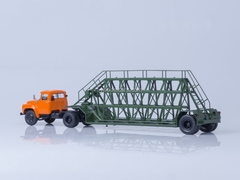 ZIL-130V1 orange and semitrailer for panels NAMI-790 green AutoHistory 1:43