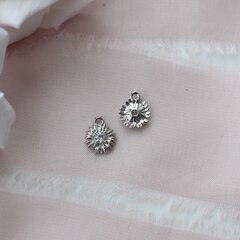 Подвеска Цветок с фианитом 8 мм, родий, П325