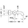 Duravit C.1 Смеситель термостатический для ванны настенный с запорным переключателем, цвет: хром C15220000010