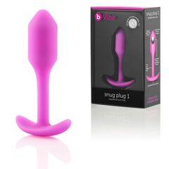 Розовая пробка для ношения B-vibe Snug Plug 1 - 9,4 см. - 