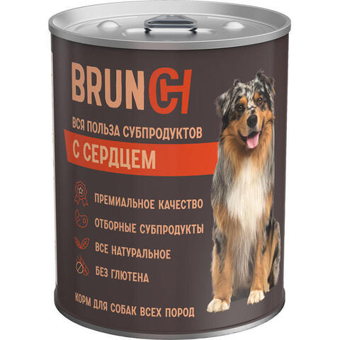 Brunch (Бранч) С СЕРДЦЕМ для собак 340 г влажный корм Четвероногий Гурман