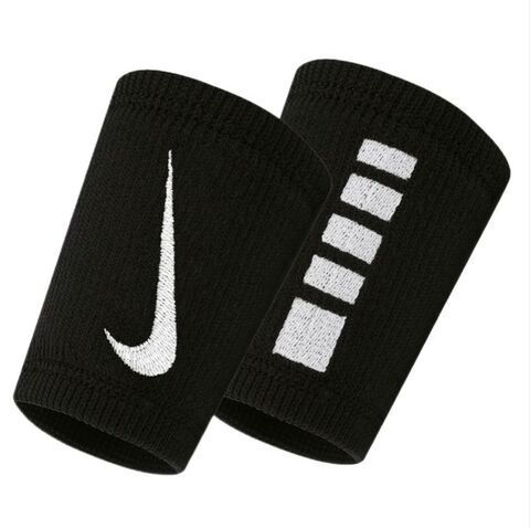 Теннисные напульсники Nike Elite Double-Wide Wristbands 2P - black/white