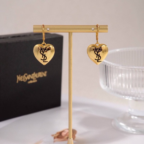 Серьги YSL сердечки