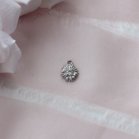 Подвеска Цветок с фианитом 8 мм, родий, П325