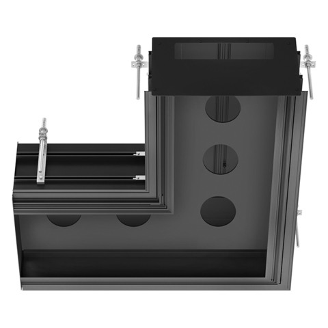 Gessi BINARIO Профиль угловой 740х740 мм., для 5 модулей, установка Easy-Fix, цвет Black XL 61151#299