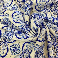 Платок шёлковый принт майолика 71*71 арт.П03