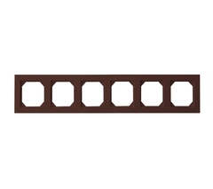 Рамка Шестиместная Коричневая (Универсальный Монтаж) LIREGUS EPSILON