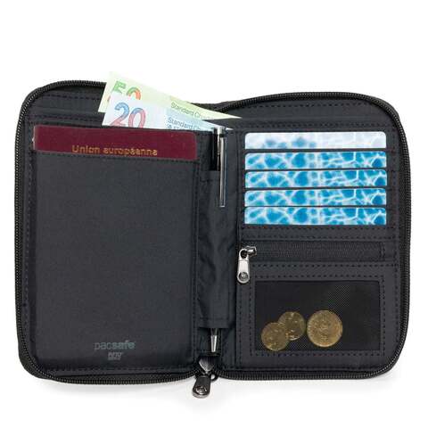 Картинка кошелек Pacsafe RFIDsafe travel organizer серый - 3