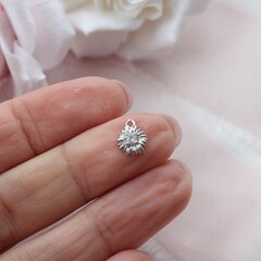 Подвеска Цветок с фианитом 8 мм, родий, П325