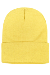 Шапка с подворотом желтая