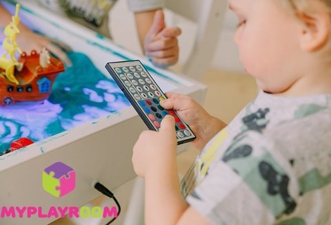 Световая песочница для LEGO от MYPLAYROOM™ с короткой столешницей 7в1 (открытый пенал) 11