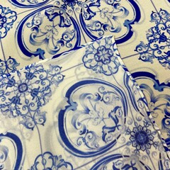 Платок шёлковый принт майолика 71*71 арт.П03