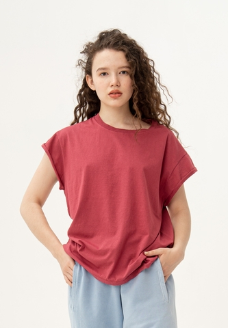 Футболка со скрученным рукавом Bowery NYC однотонная Ruby