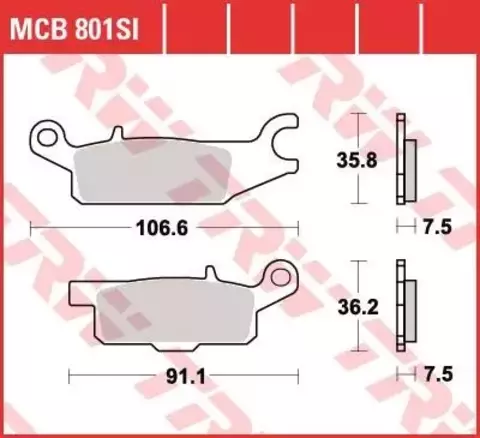 Колодки тормозные дисковые MCB801SI