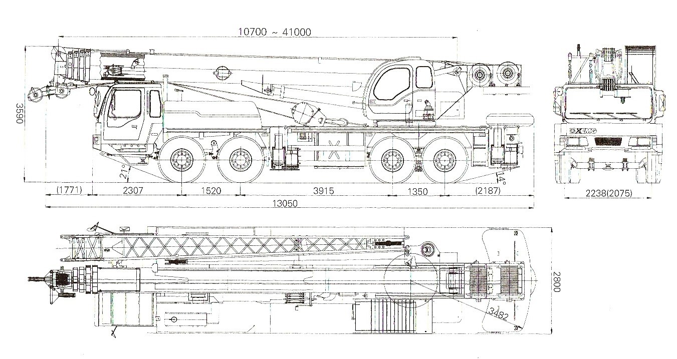 Zoomlion характеристики. Кран Зумлион 50т. XCMG qy50k габариты. Габариты крана XCMG 30. Автокран XCMG qy50k чертеж.