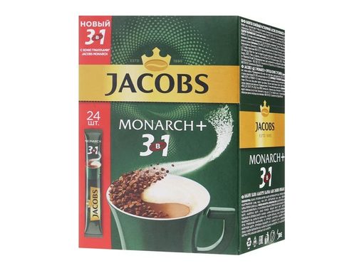 Кофе растворимый Jacobs 3 в 1 Monarch, 24 стика